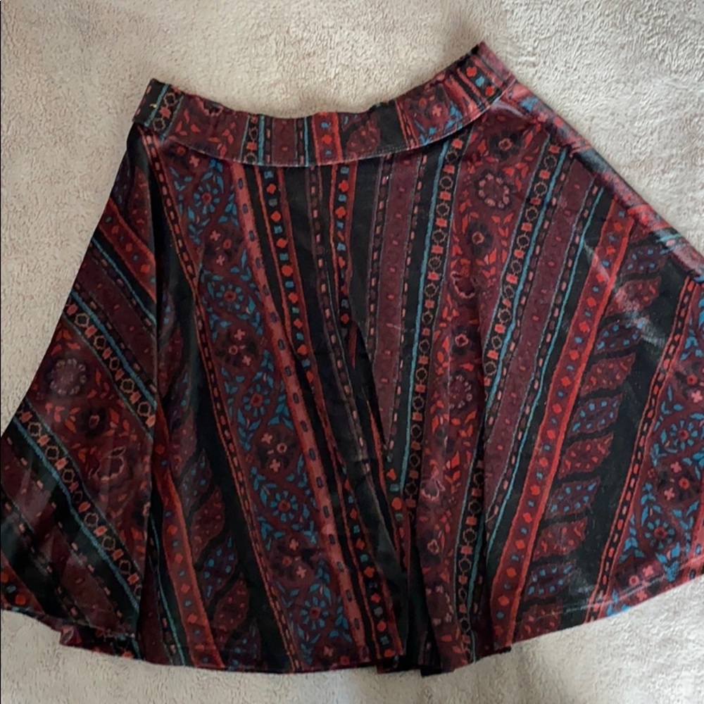 Hollister Printed Velvet Circle Skirt